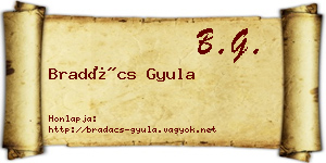 Bradács Gyula névjegykártya